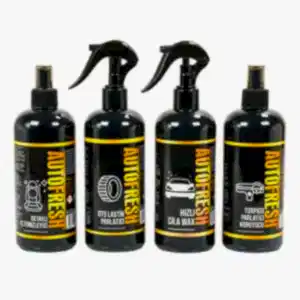 Autofresh Efsane 4'lü oto bakım ve temizlik seti, sünger ve mikrofiber bez hediyeli araç temizlik ürünleri.