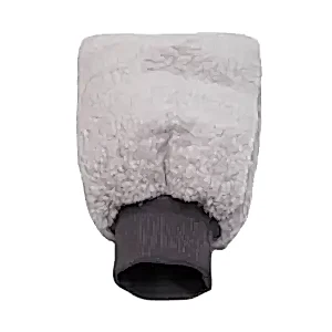Autofresh Welsoft oto yıkama eldiveni, gri renkli astarlı mikrofiber yapı ile araç temizliği ve cilası için ideal.