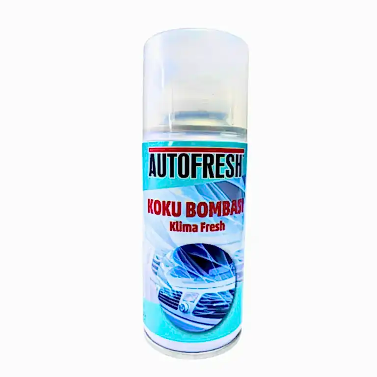 Autofresh amber esanslı koku bombası klima temizleyici, 150 ml, araç klimasında kötü kokuları gideren ve ferahlık sağlayan sprey.