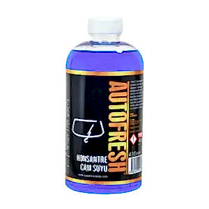 Autofresh konsantre oto cam suyu, 410 ml, cam temizliği ve silecek performansını artırmak için sünger hediyeli.