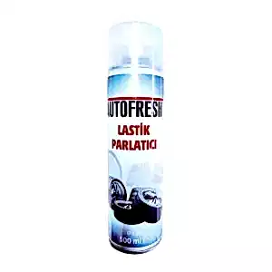 Autofresh lastik parlatıcı sprey, 500 ml, araç lastiklerine parlaklık ve koruma sağlayan oto bakım ürünü.