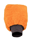 Autofresh Welsoft oto yıkama eldiveni, turuncu renkli astarlı mikrofiber yapı ile araç temizliği ve cilası için ideal.